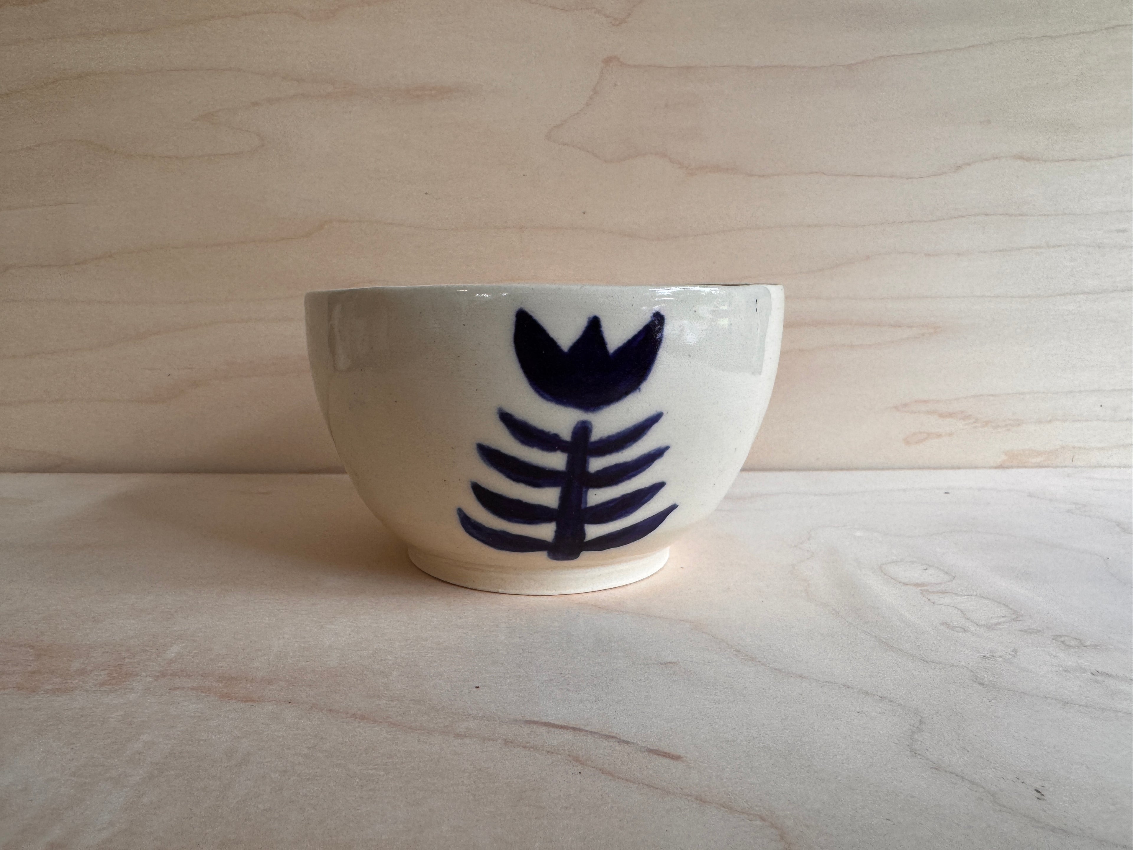 Navy Floral Motif Bowl