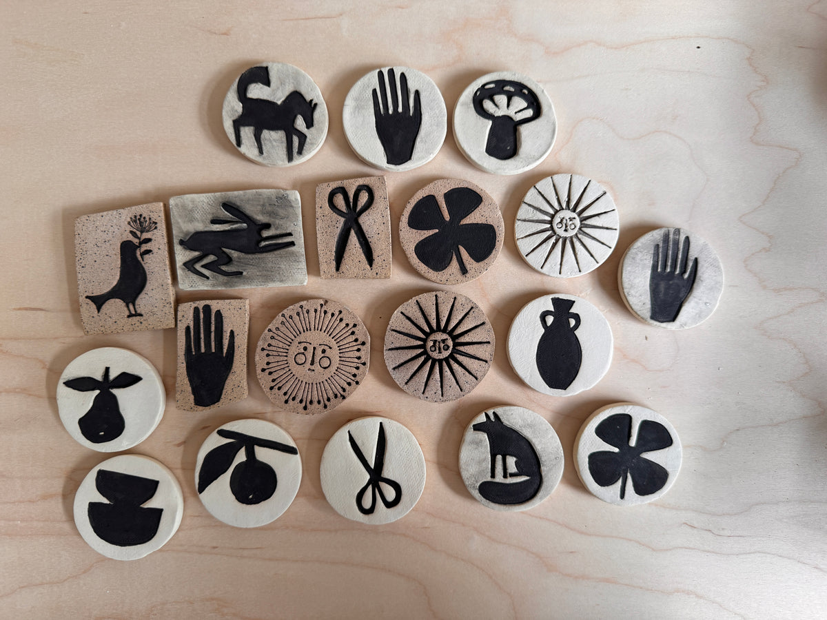 Ceramic Folk Art Magnets