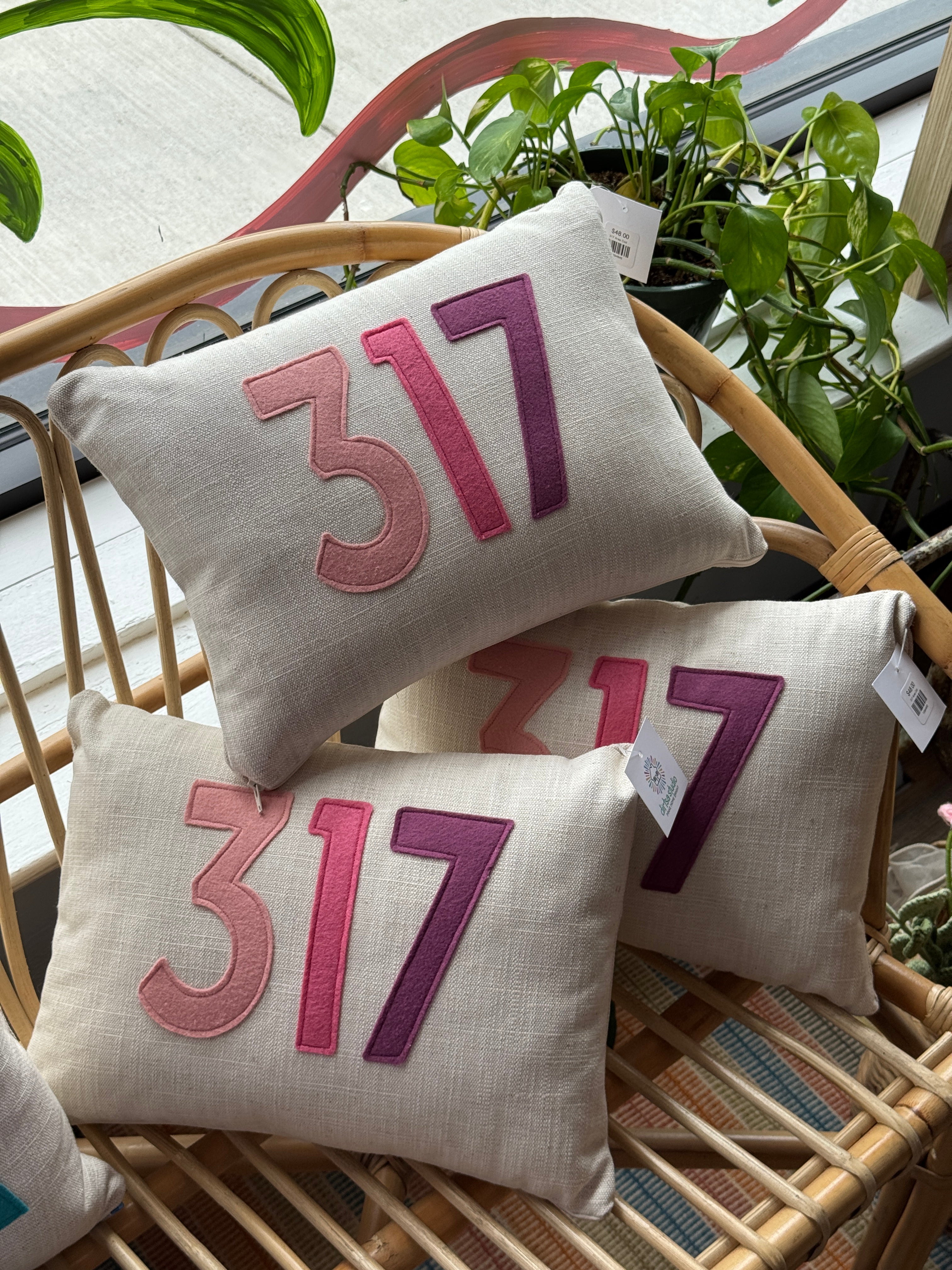 317 Area Code Pillow