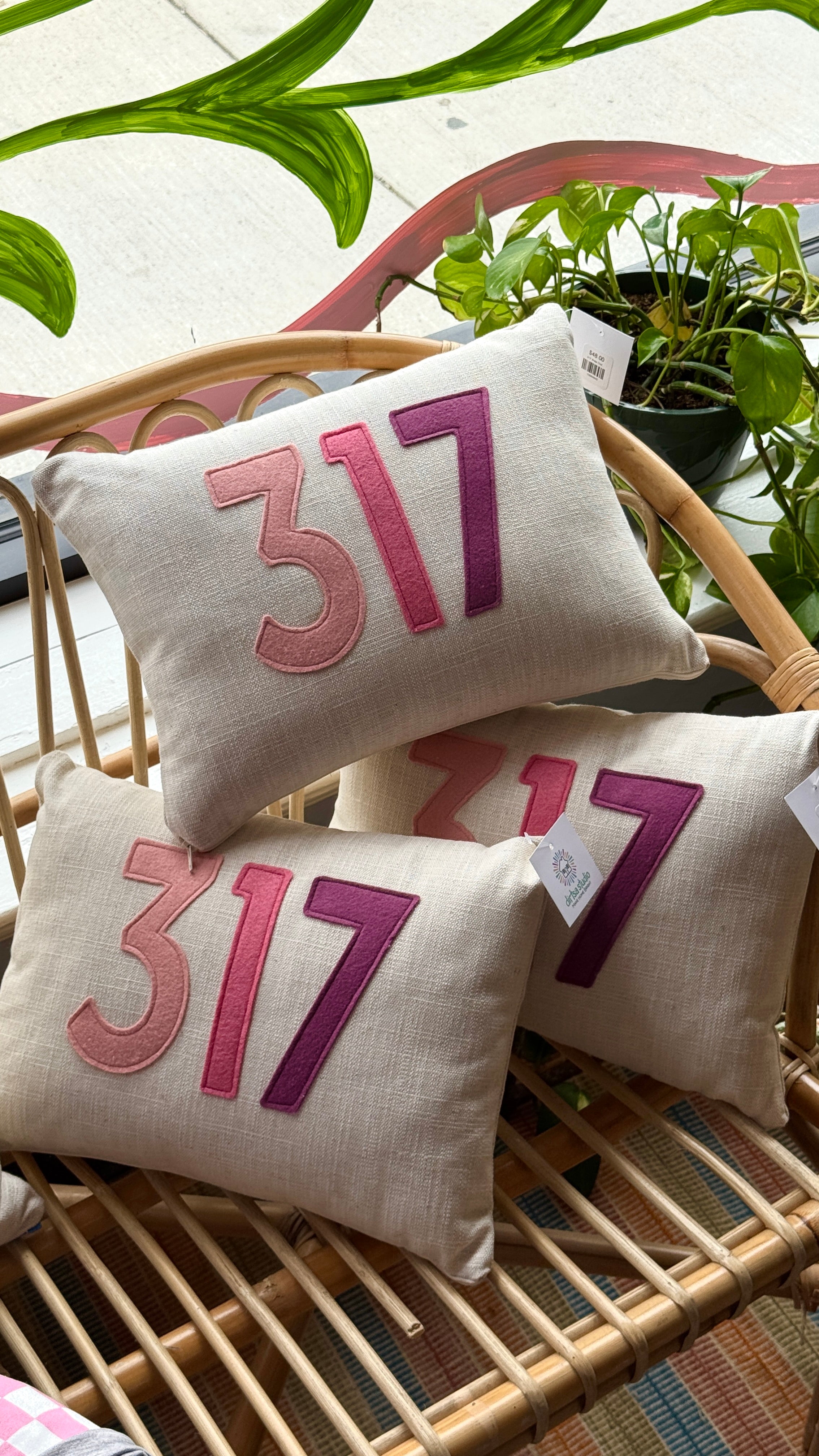 317 Area Code Pillow