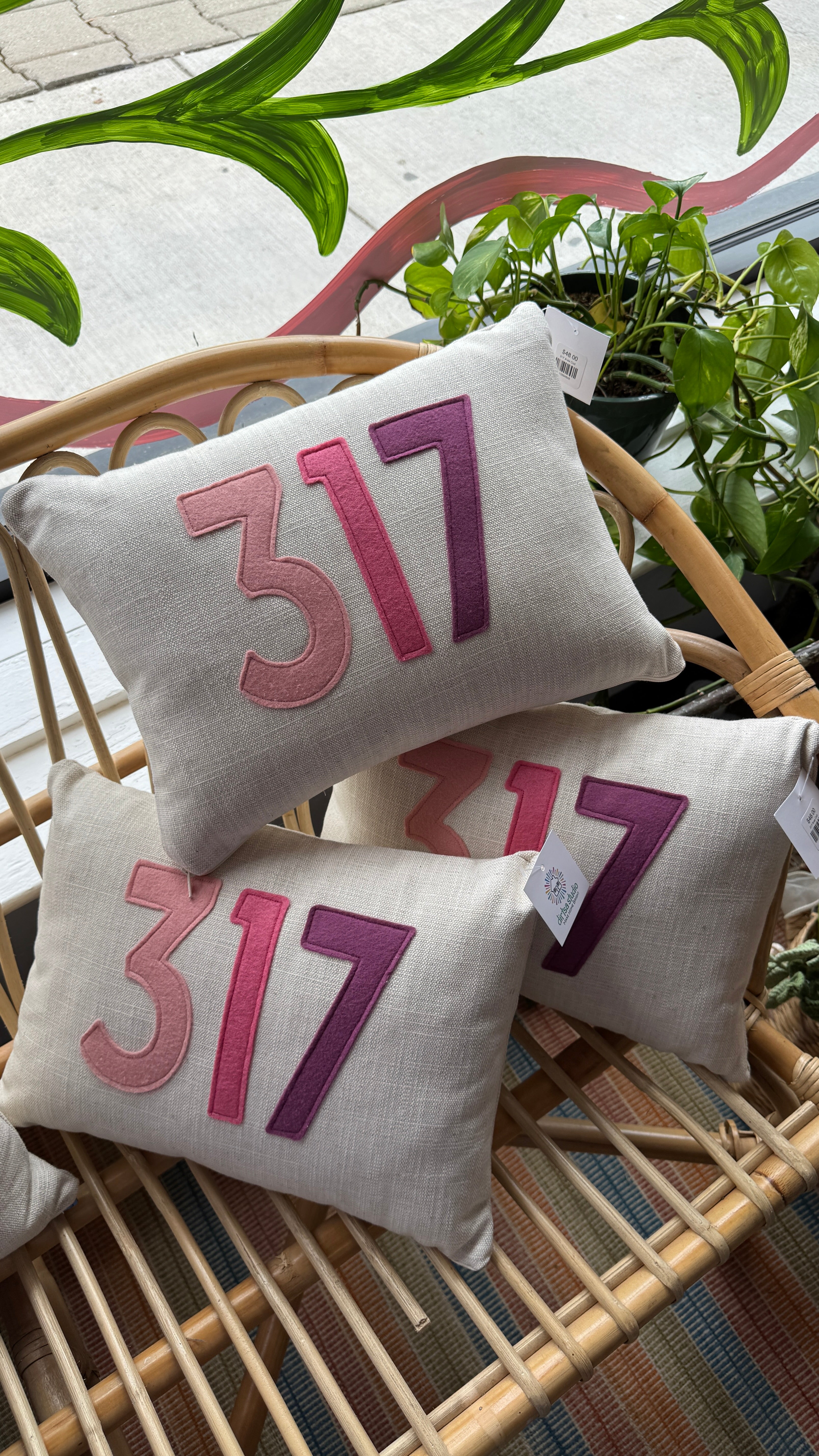 317 Area Code Pillow