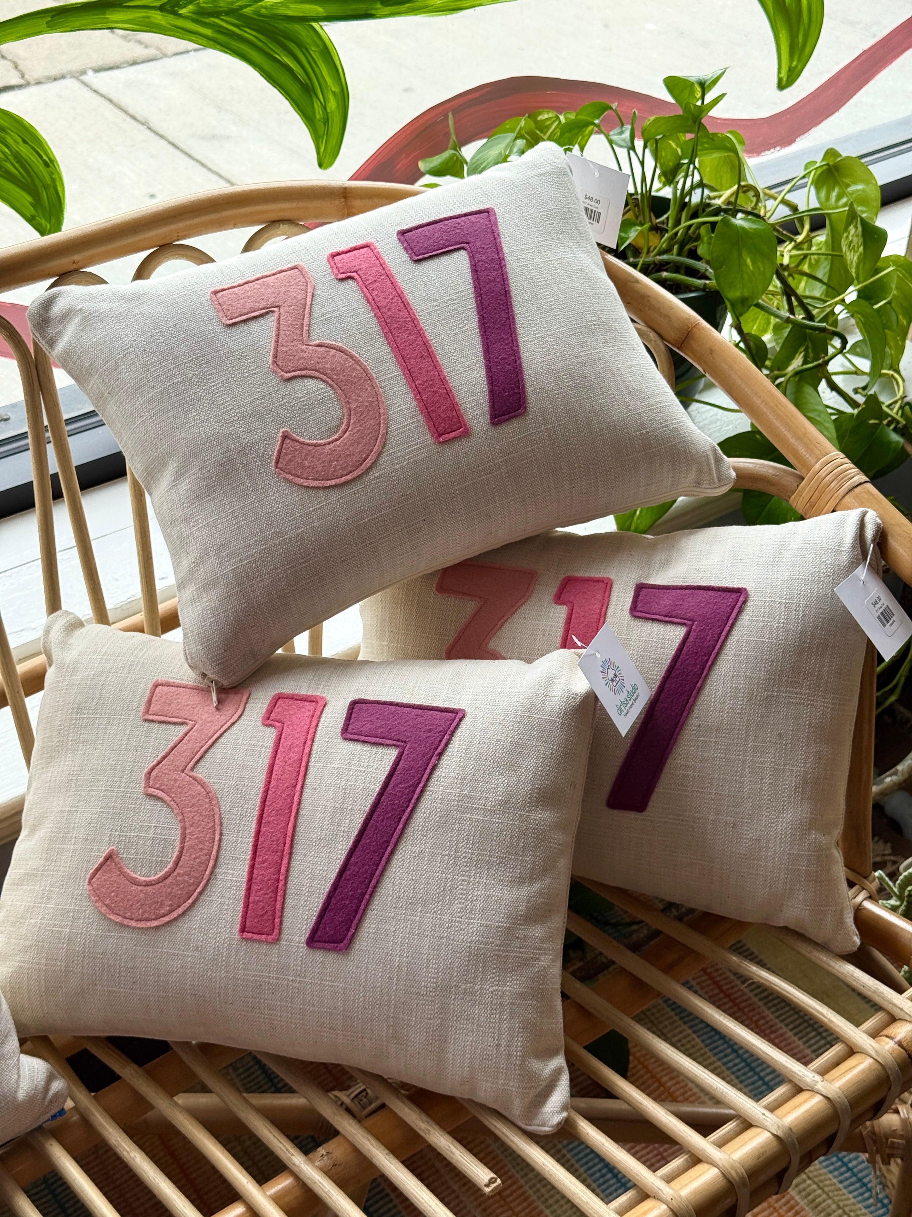 317 Area Code Pillow