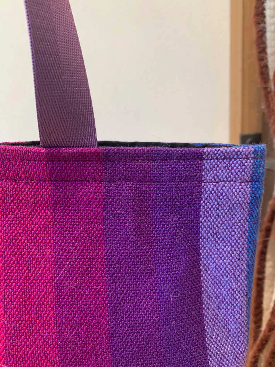Purple Hand-woven Tote Bag
