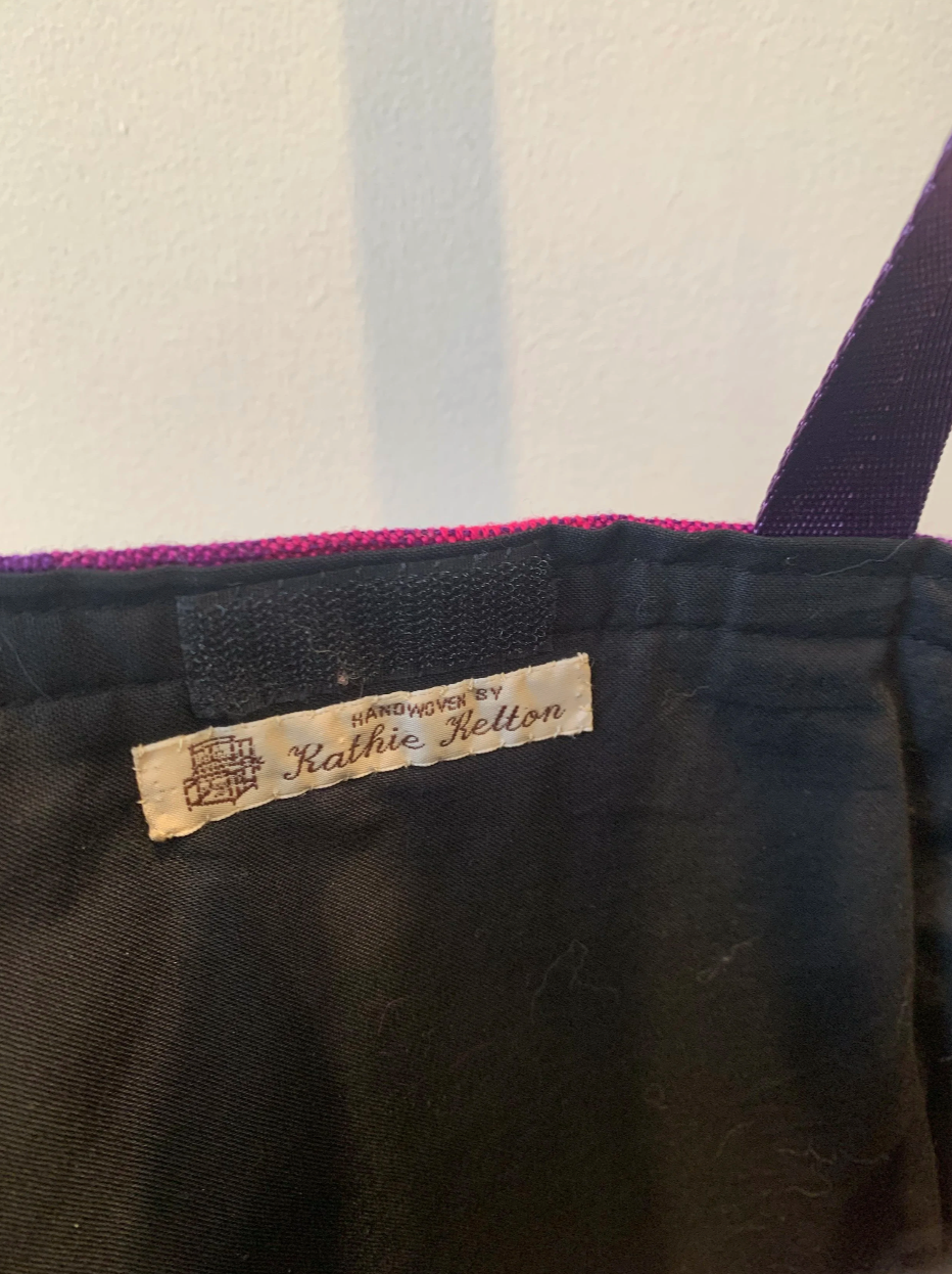 Purple Hand-woven Tote Bag