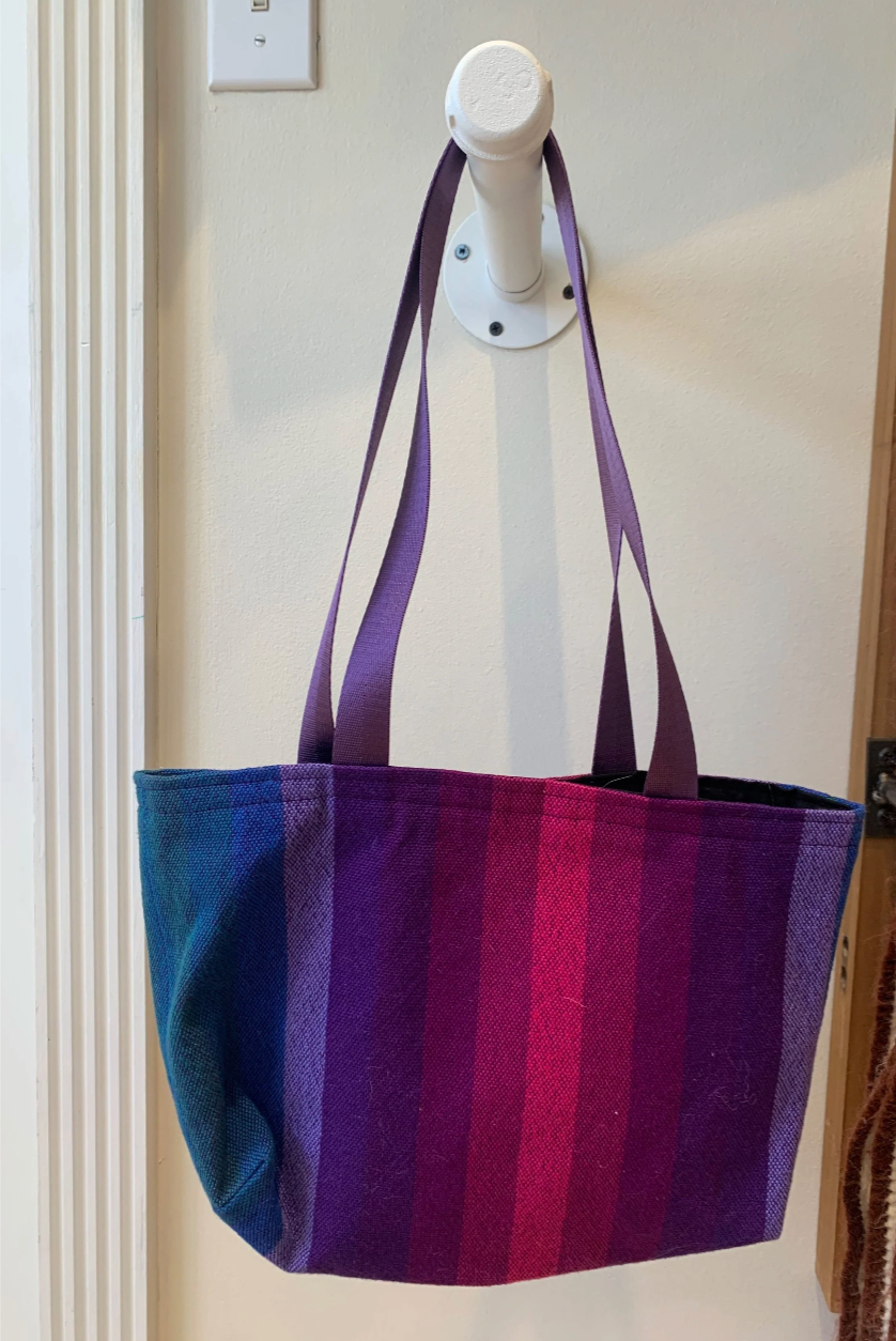 Purple Hand-woven Tote Bag