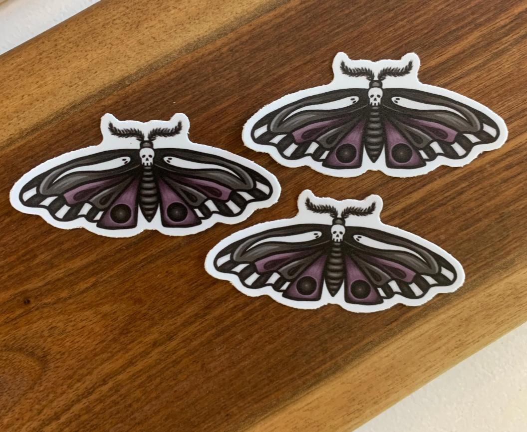 Skull Moth Sticker