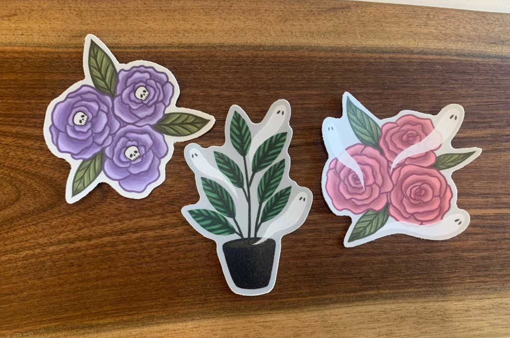 Skull Flower Sticker