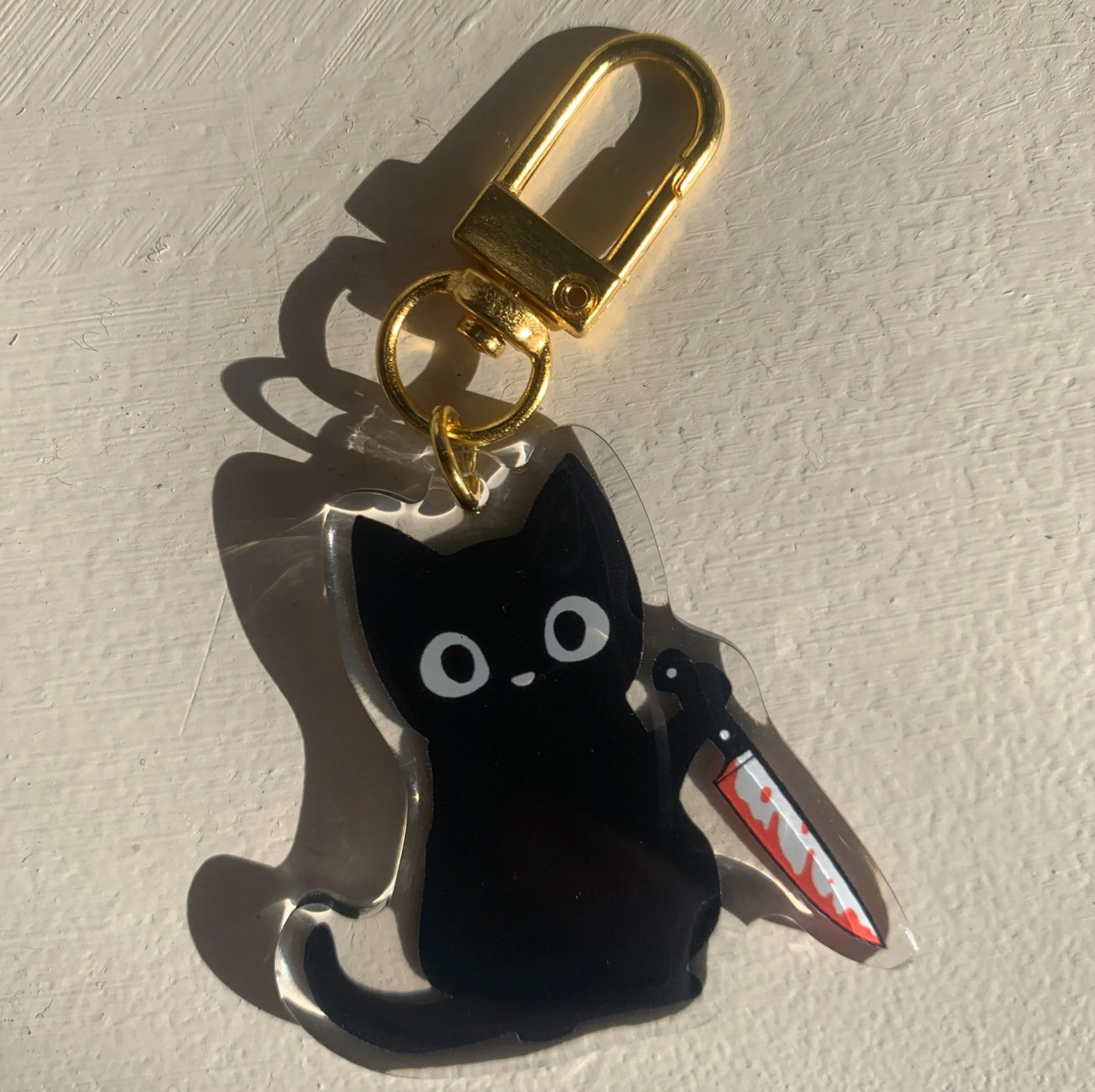 Killer Black Cat Keychain