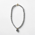 Black & White Beaded Charm Necklace