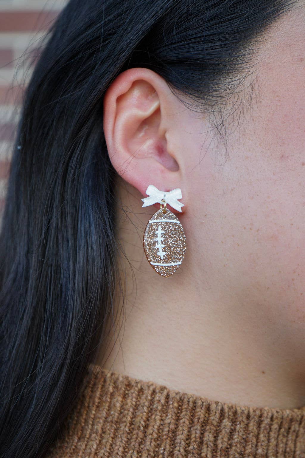 Bow Football Earrings // Jewelry, Game Day