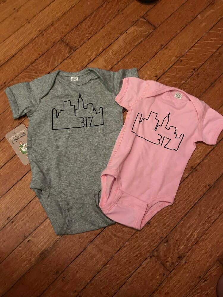 317 Indianapolis Skyline Onesie for Baby