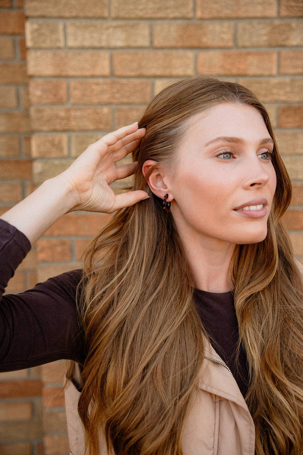 Flora Mini Hoops - Amber Dot // Fall, Earrings, Jewelry
