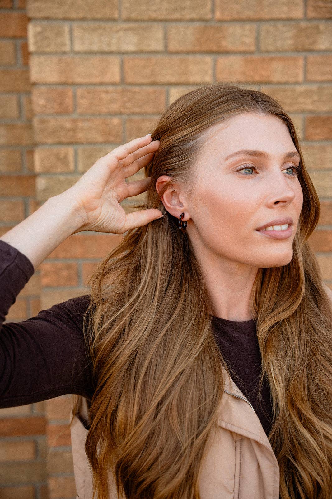 Flora Mini Hoops - Amber Dot // Fall, Earrings, Jewelry