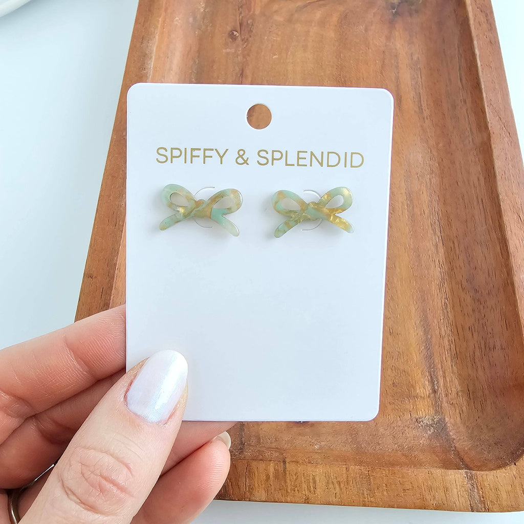 Champagne Mint Bowie Studs