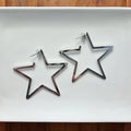 Silver Luxe Star Hoops