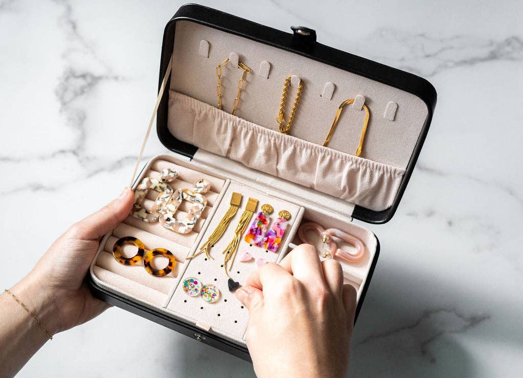 Black Jewelry Travel Case Box