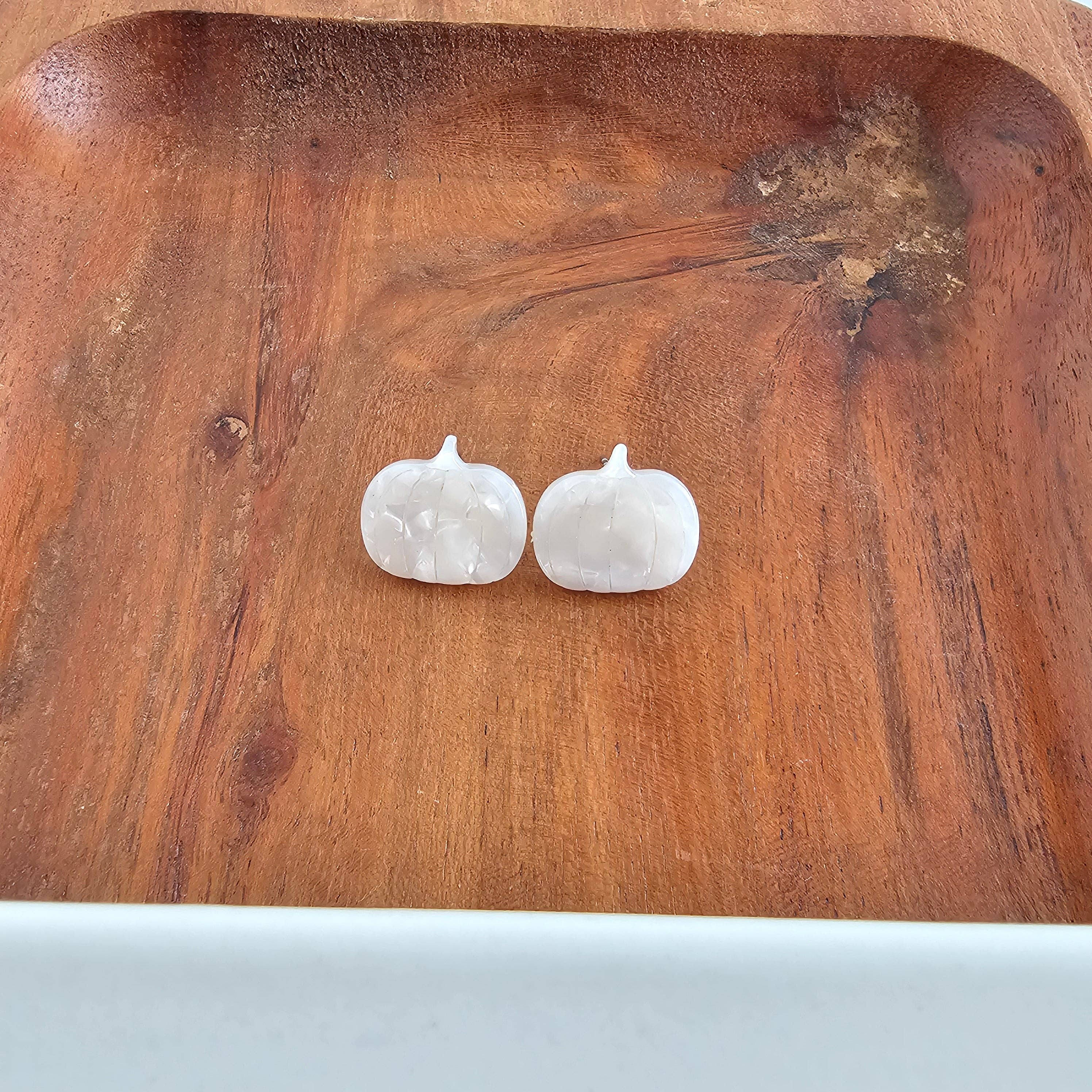 Cream Pumpkin Patch Studs