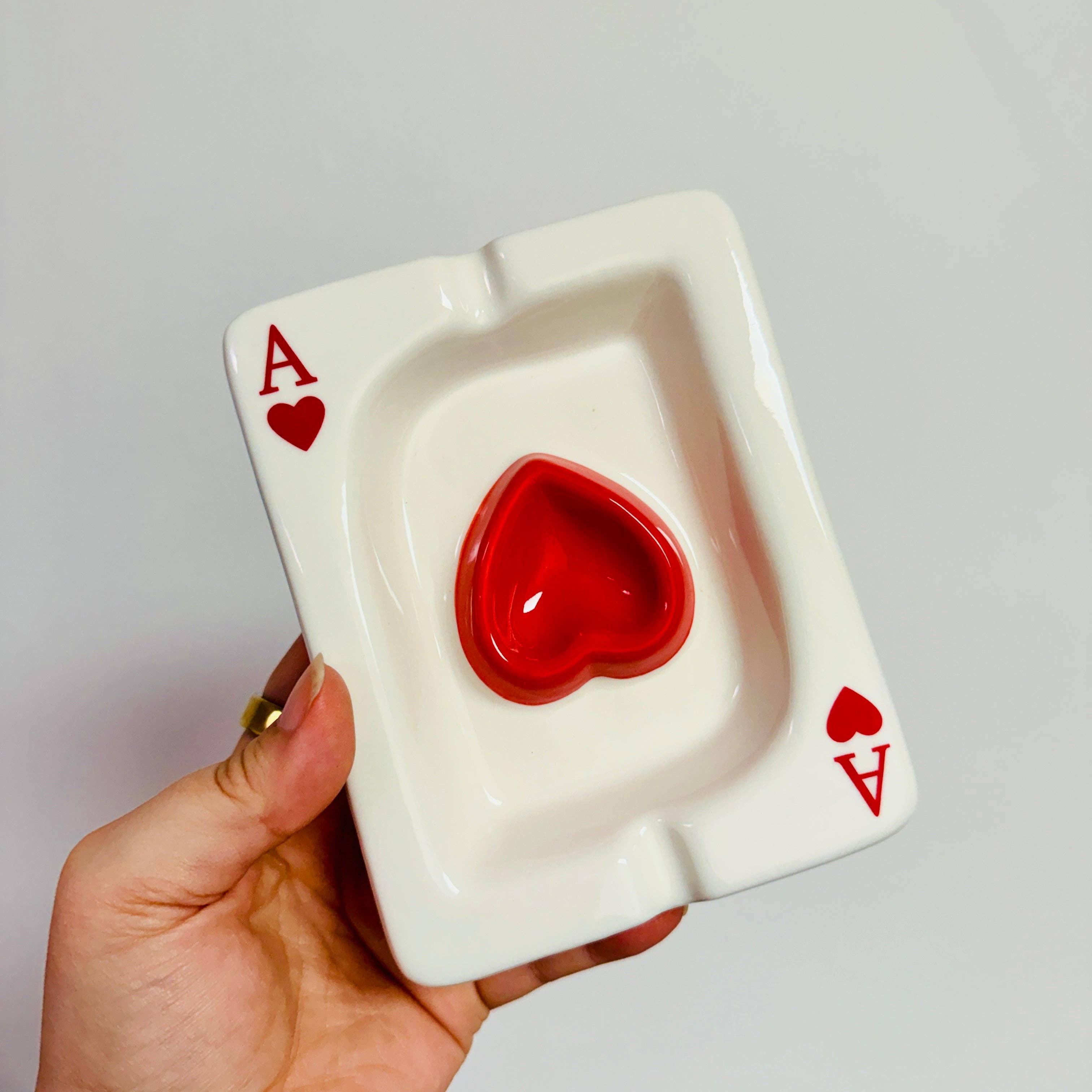 Ceramic Ace Card Ashtray