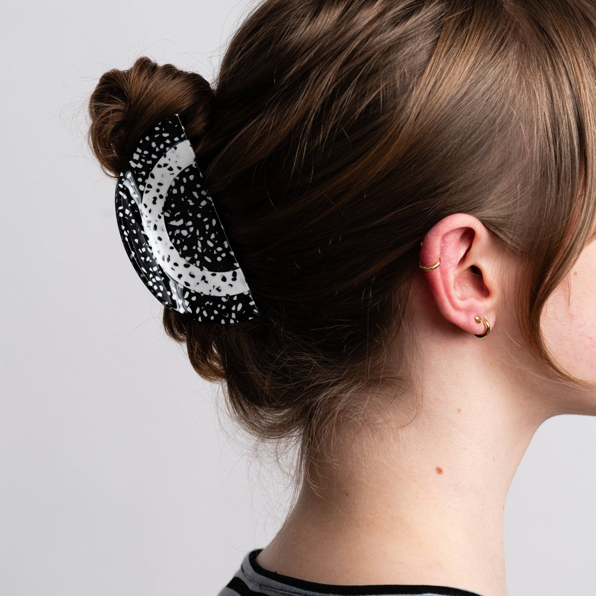 Black and White Rainbow Hair Claw