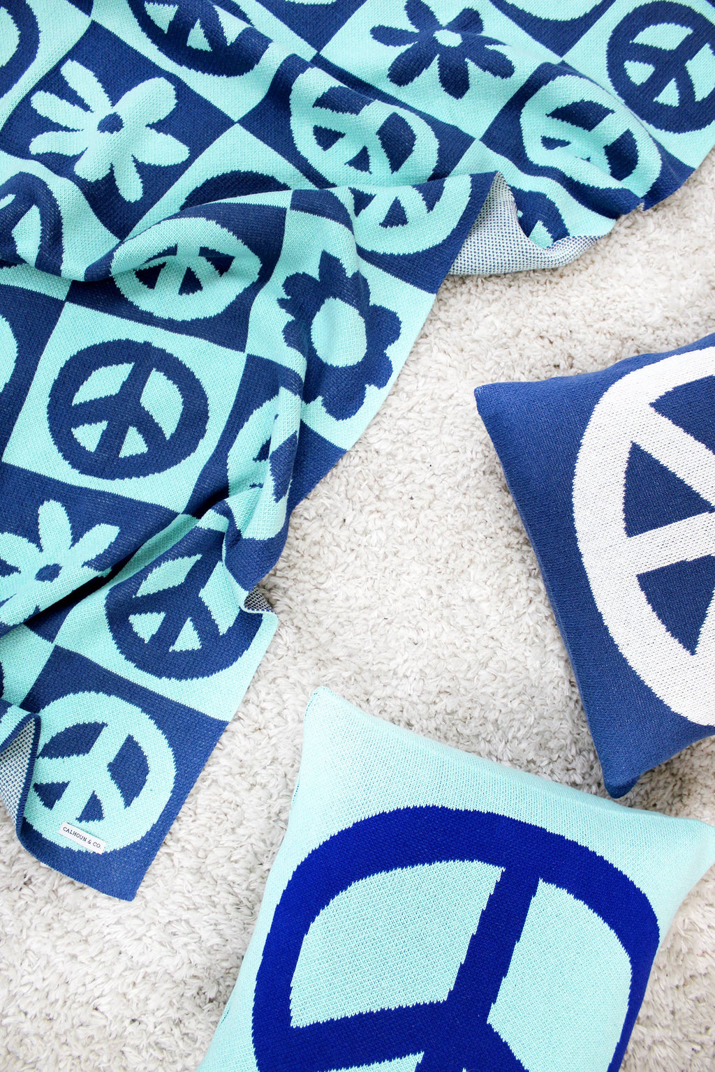 Peace Sign Knit Pillow
