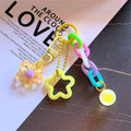 Acrylic Links and Floral Bag Charm