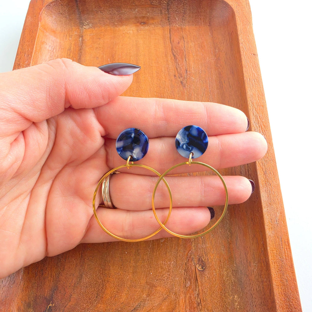 Amelia Earrings - Midnight Marble // Fall, Jewelry, Dangle