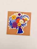Zinnia & Dahlia Bouquet Die-Cut Greeting Card