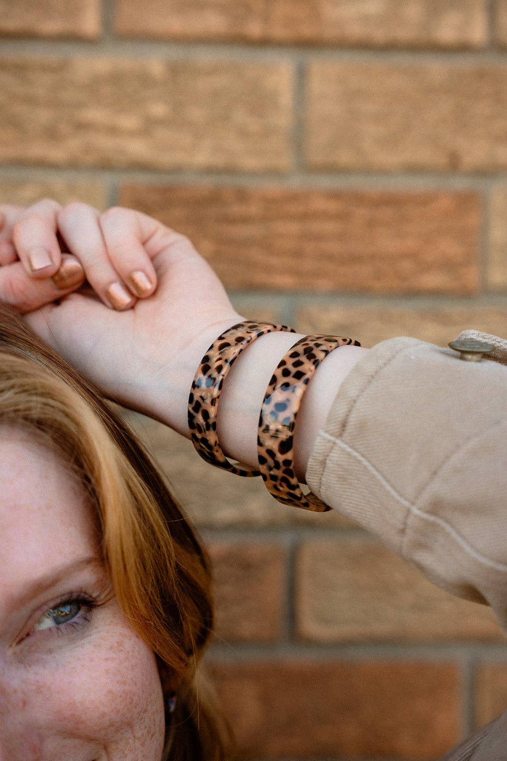 Brynn Bracelet - Cheetah - Small // Acrylic Cuff Bangle