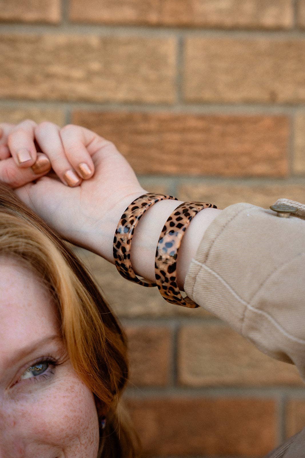 Brynn Bracelet - Cheetah - Small // Acrylic Cuff Bangle