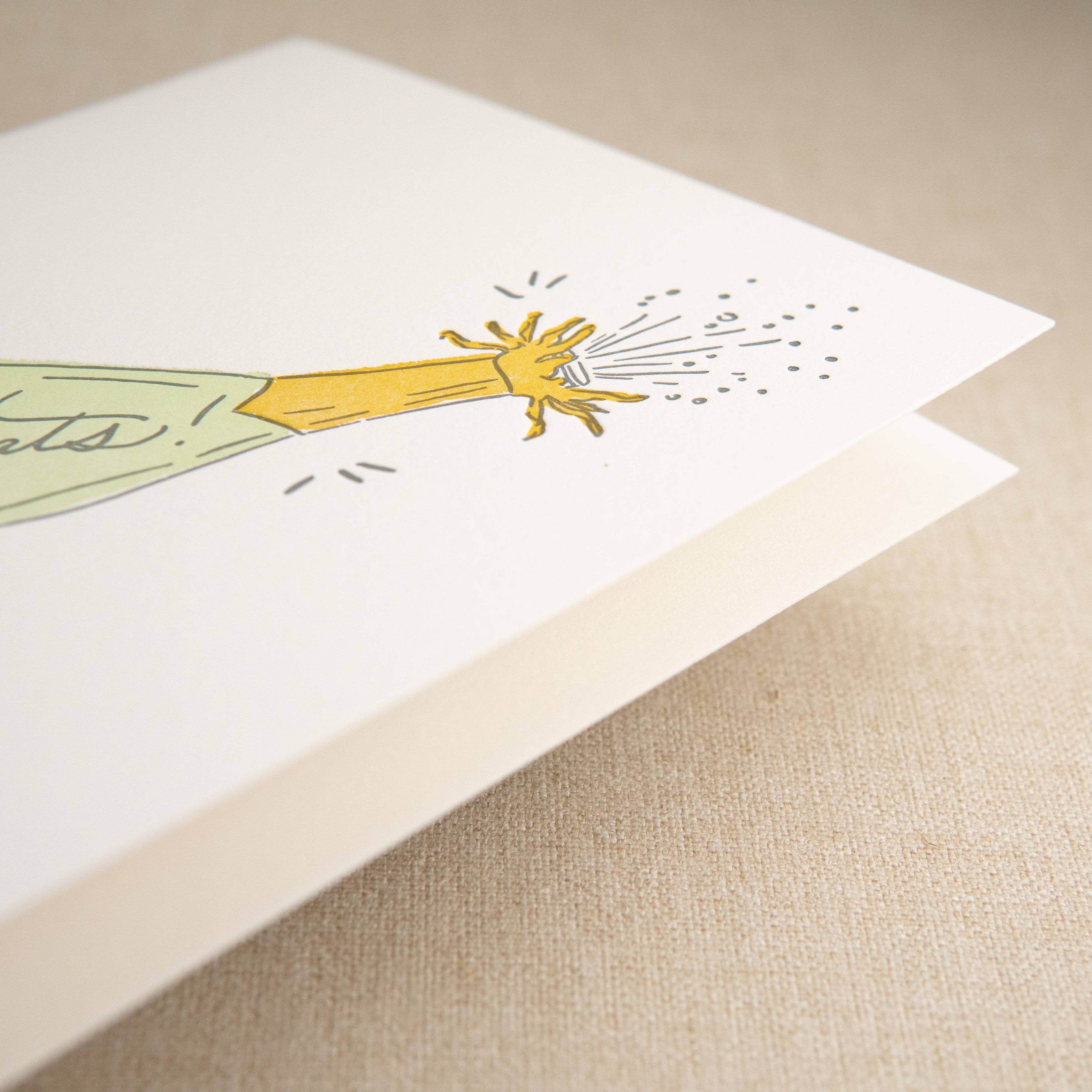 Champagne Congrats Card | Letterpress Congratulations Card