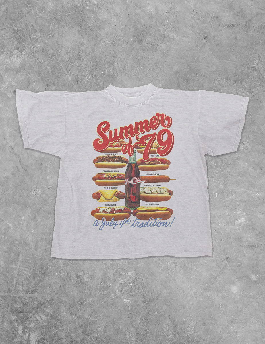 Summer of '79 Hot Dogs Boxy Cotton T-Shirt