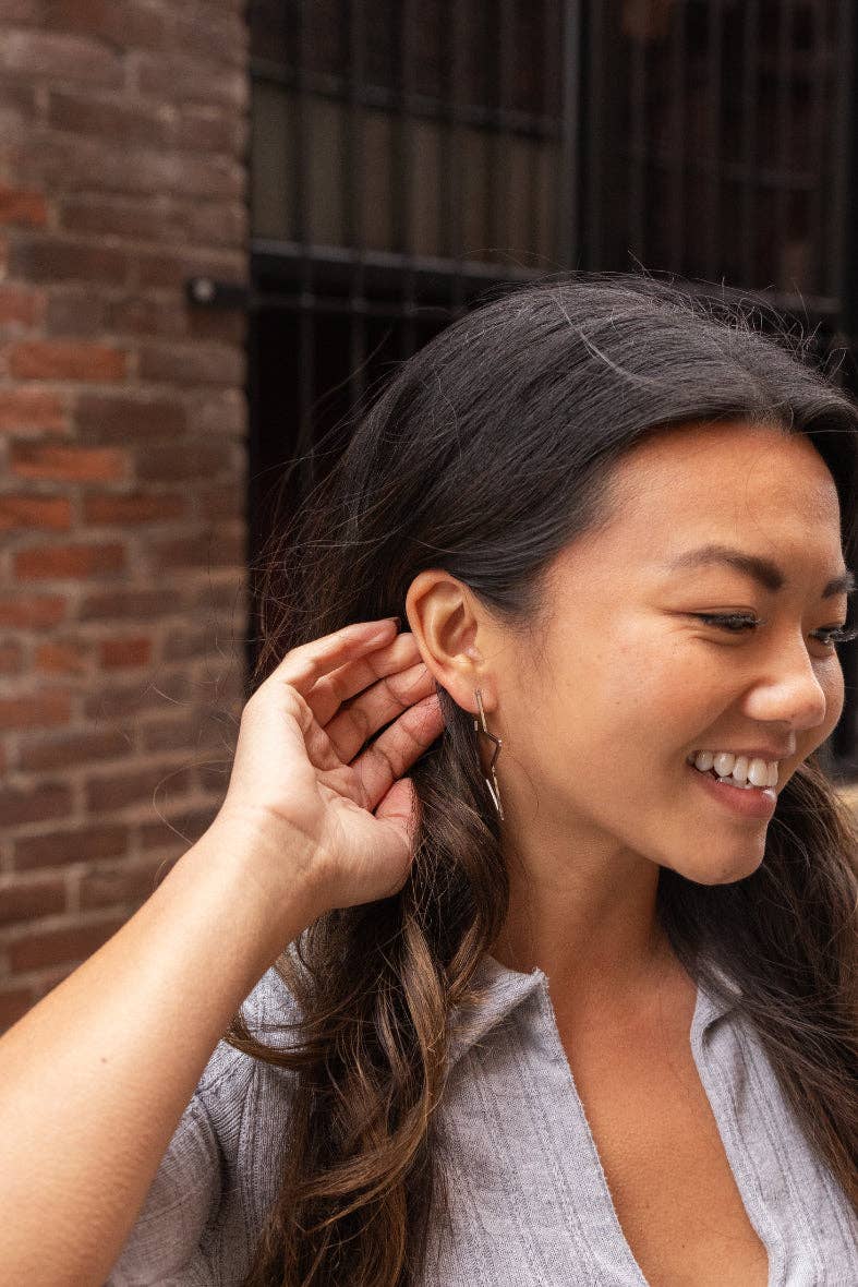 Silver Luxe Star Hoops