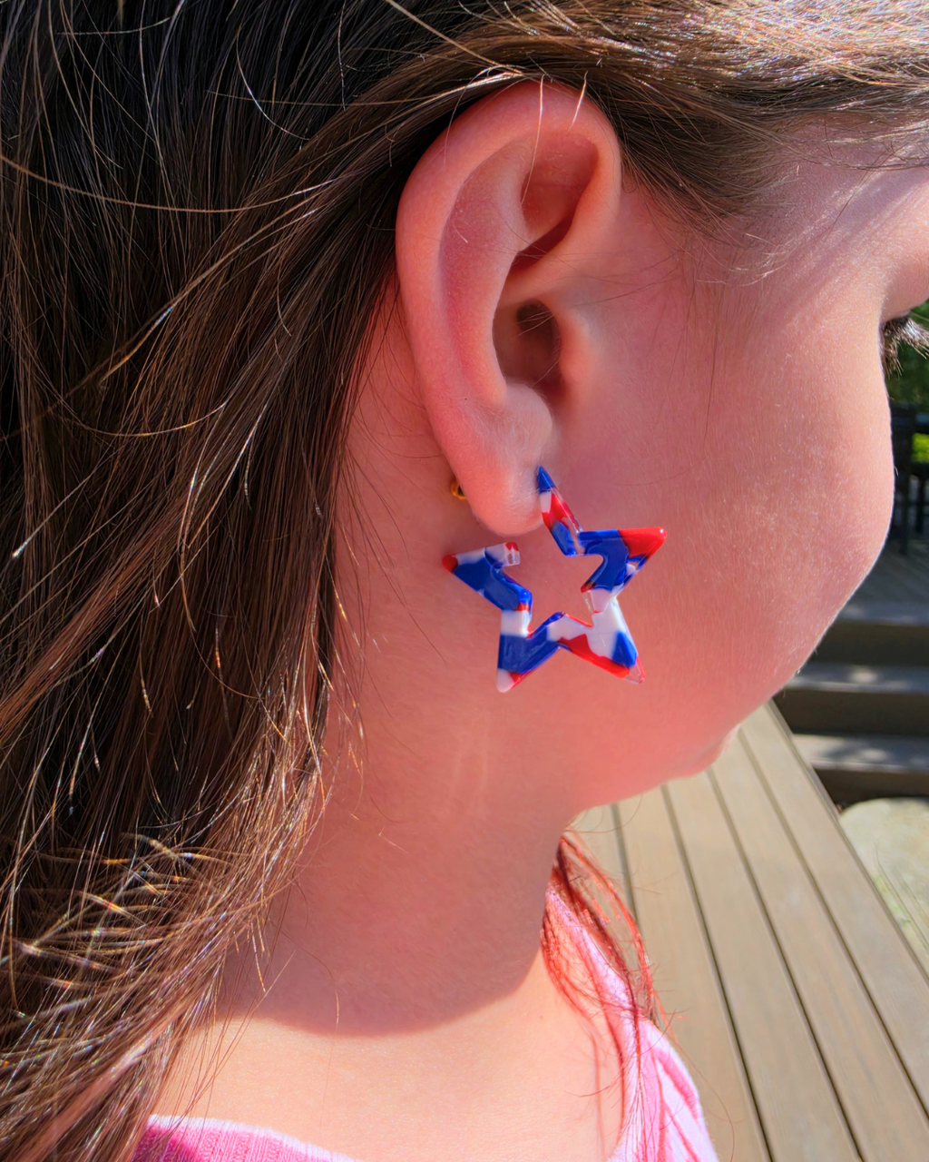 Red, White & Blue Mini Star Hoops