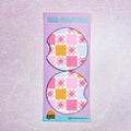 2 Car Coasters - Bright Pink Quilt Pattern