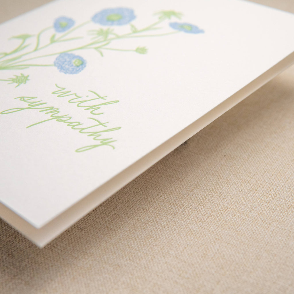 Floral Sympathy Card | Letterpress Sympathy Card