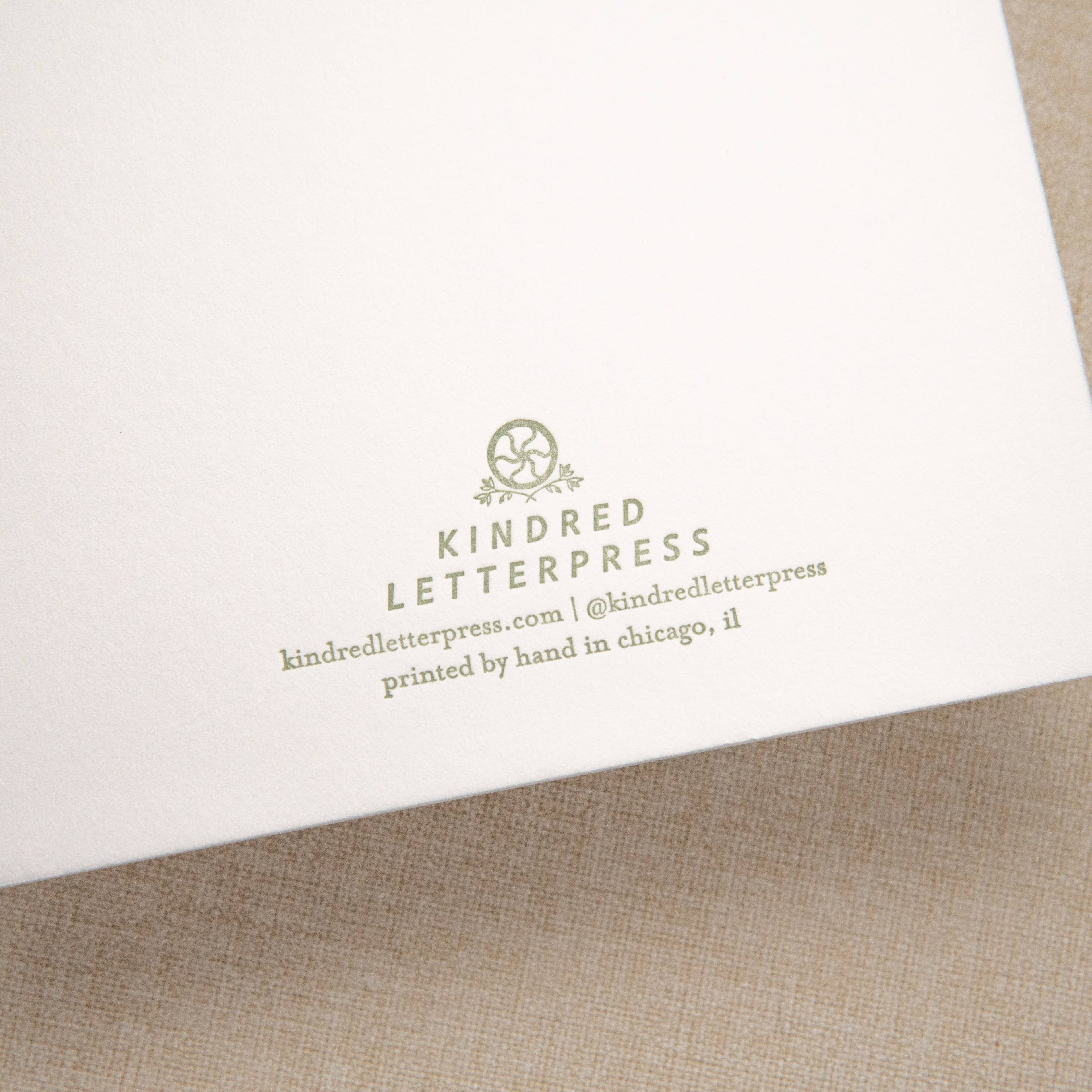 Blue Wildflower Blank Card | Letterpress Blank Card