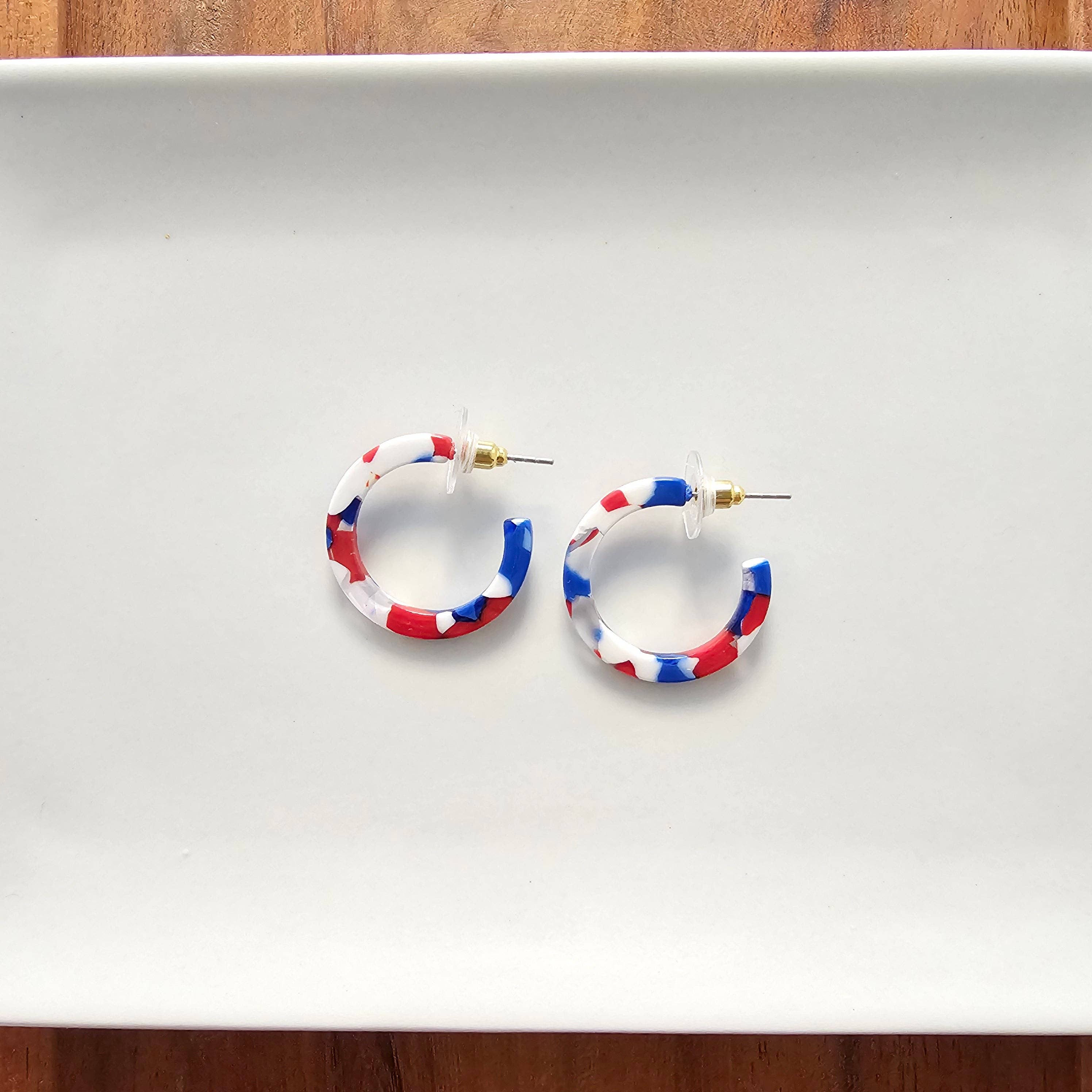 Red, White & Blue Mini Hoops
