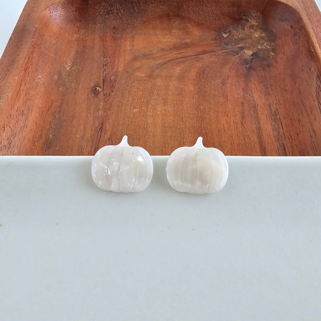 Cream Pumpkin Patch Studs