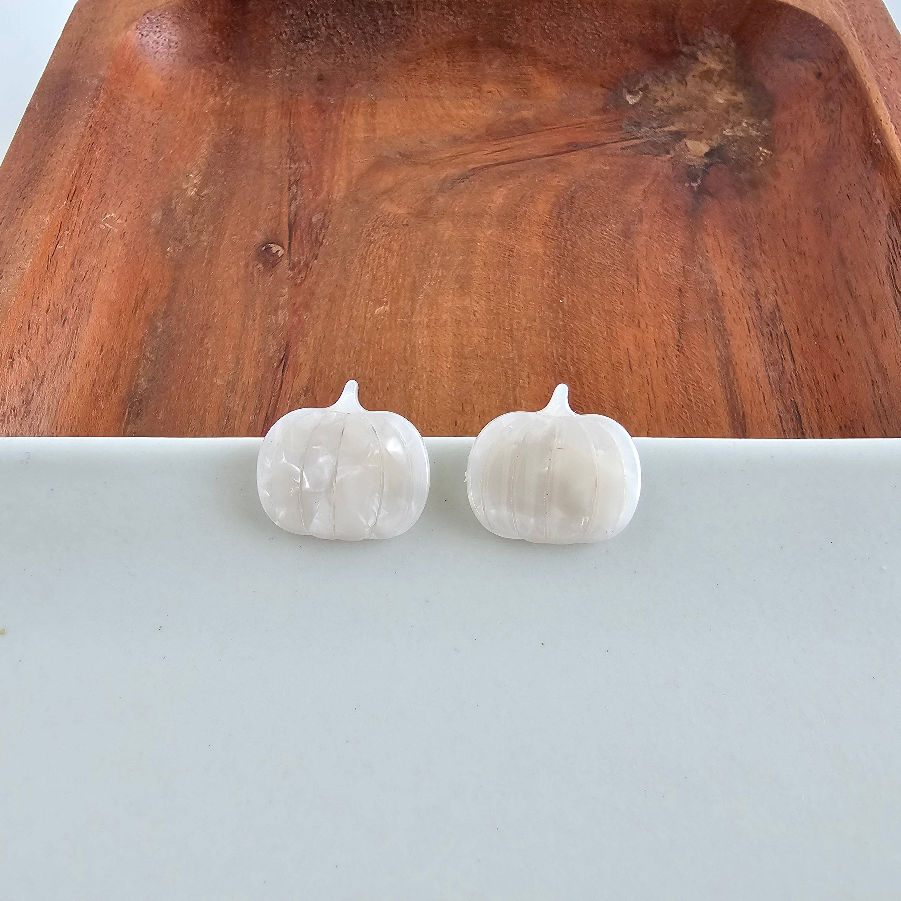 Cream Pumpkin Patch Studs