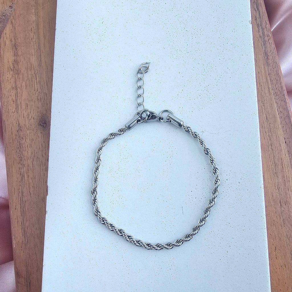 Luxe Silver Rope Bracelet