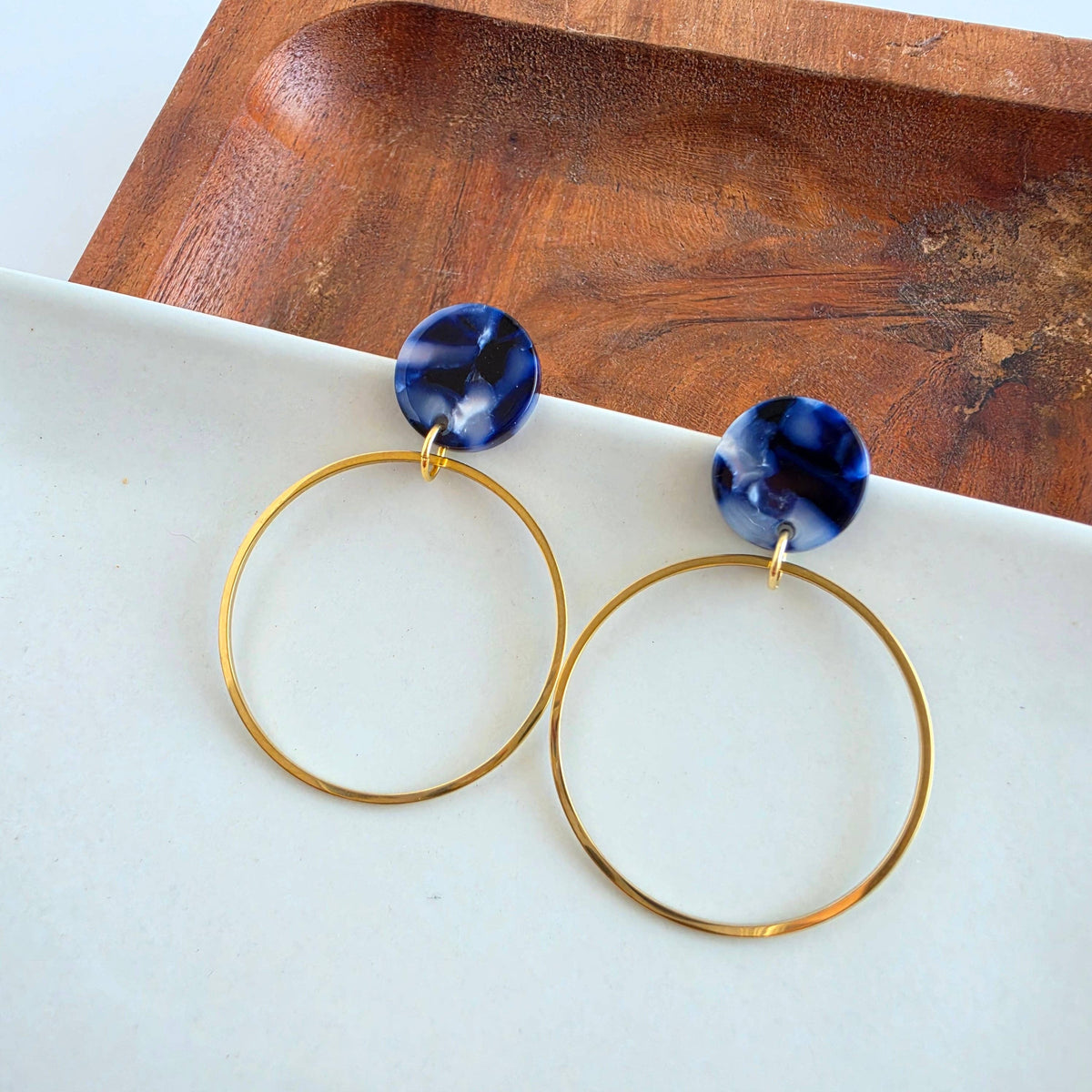 Amelia Earrings - Midnight Marble // Fall, Jewelry, Dangle