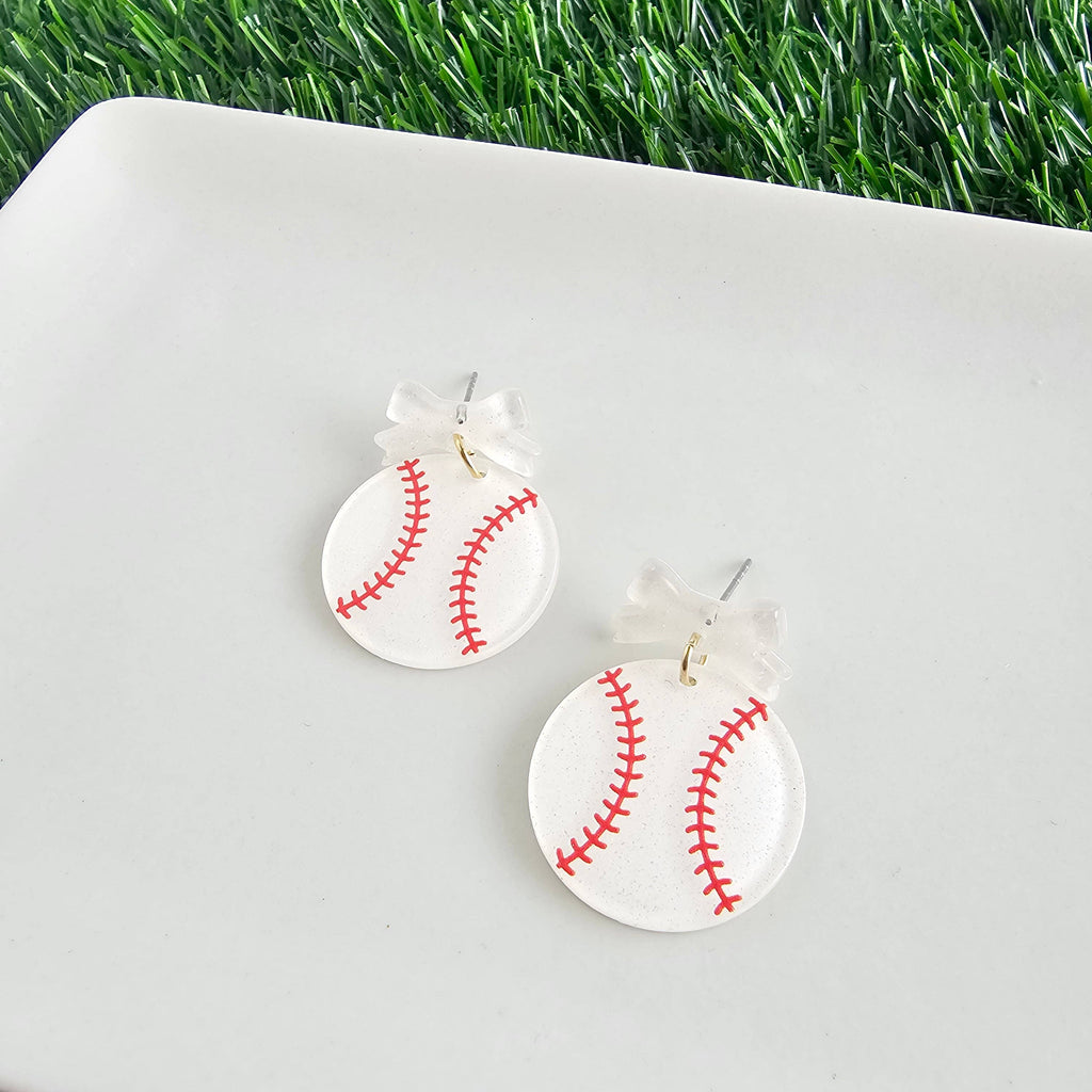 Bow Baseball Earrings // Jewelry, Earrings, Game Day