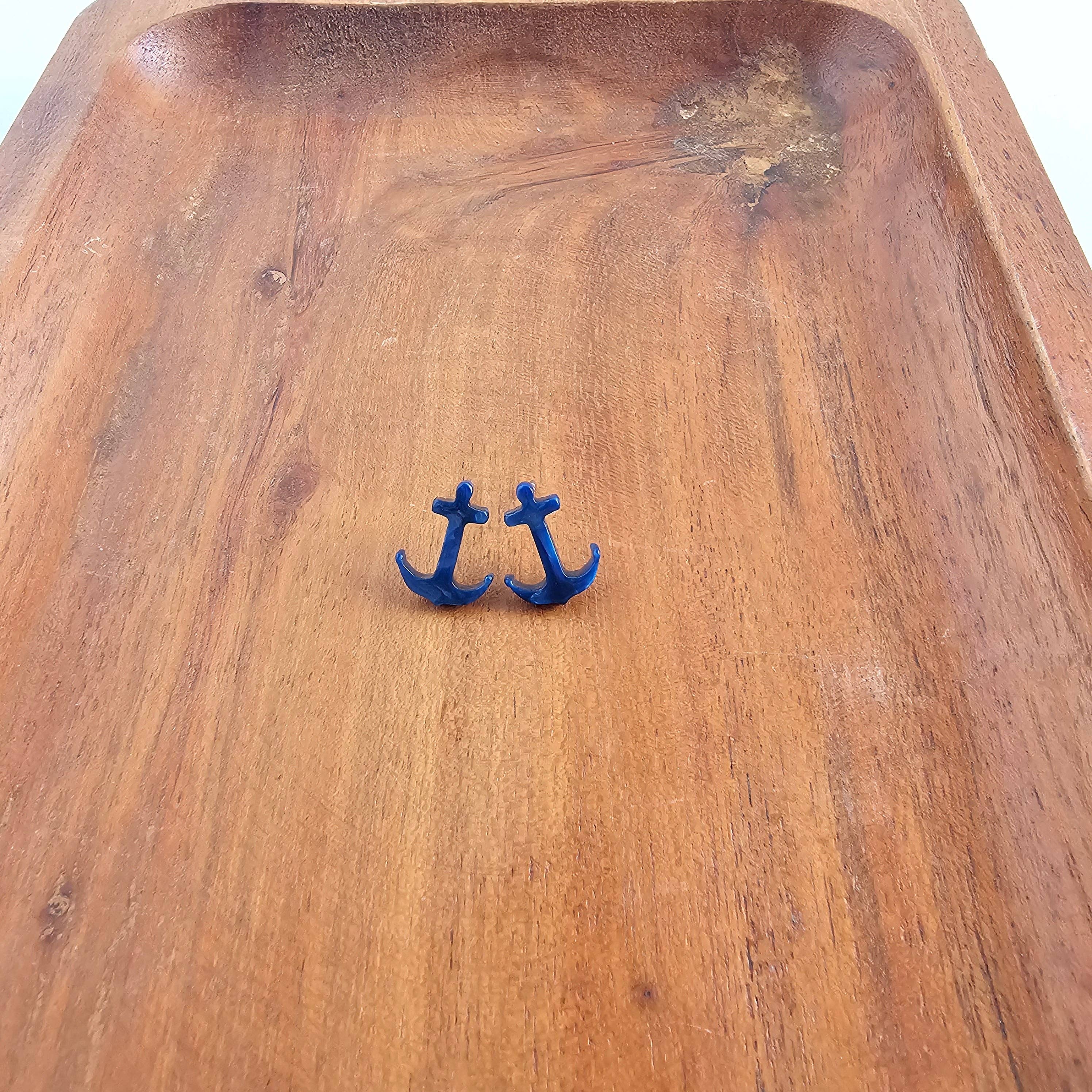 Nautical Anchor Studs - Navy