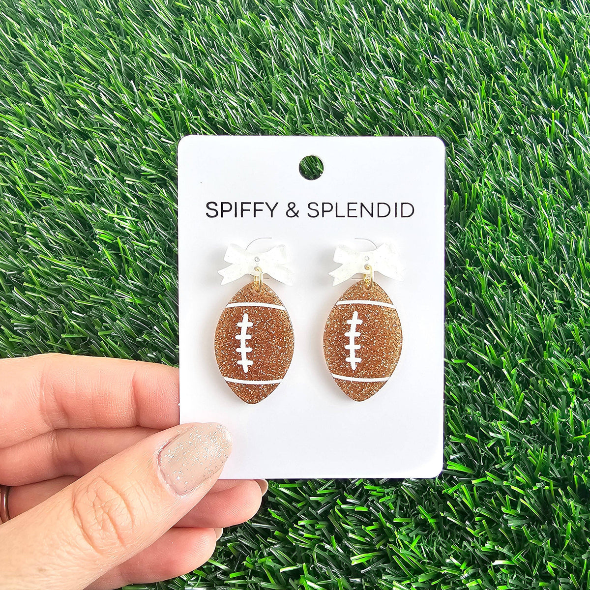 Bow Football Earrings // Jewelry, Game Day