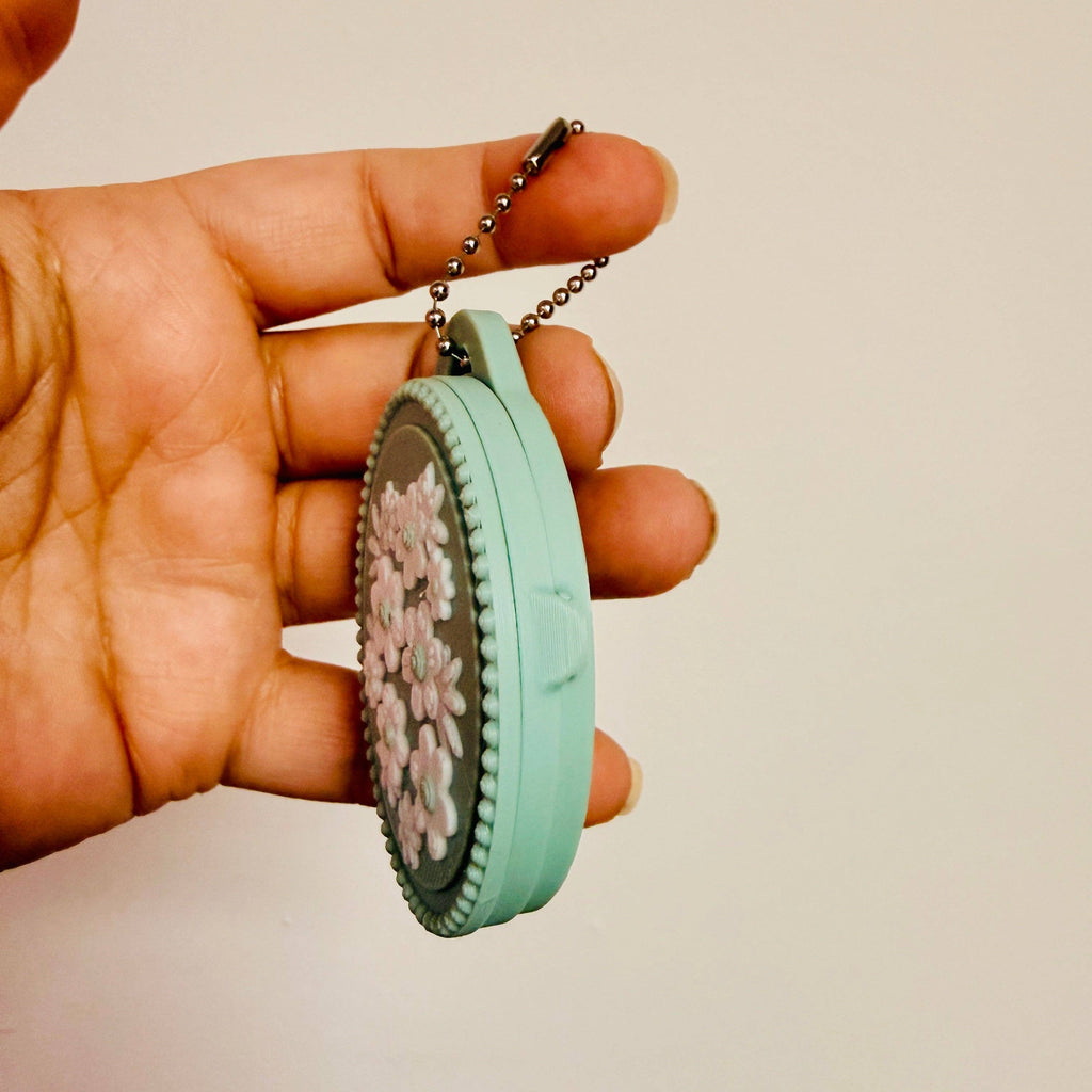 Floral Photo Locket Bag Charm