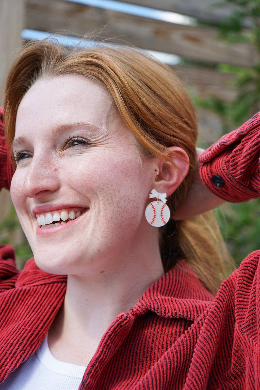 Bow Baseball Earrings // Jewelry, Earrings, Game Day