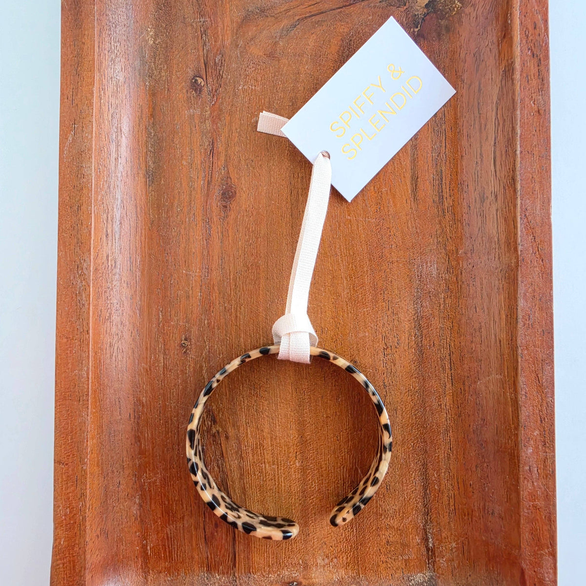 Brynn Bracelet - Cheetah - Small // Acrylic Cuff Bangle