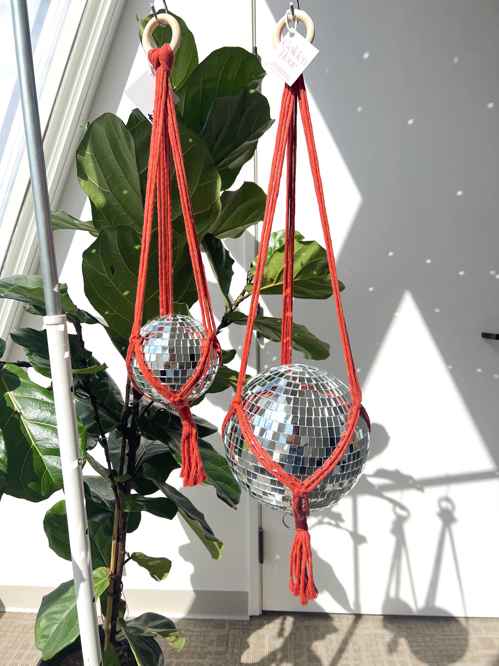 Disco Ball Hangers Small- Rainbow, Macrame, Home Decor, Cute