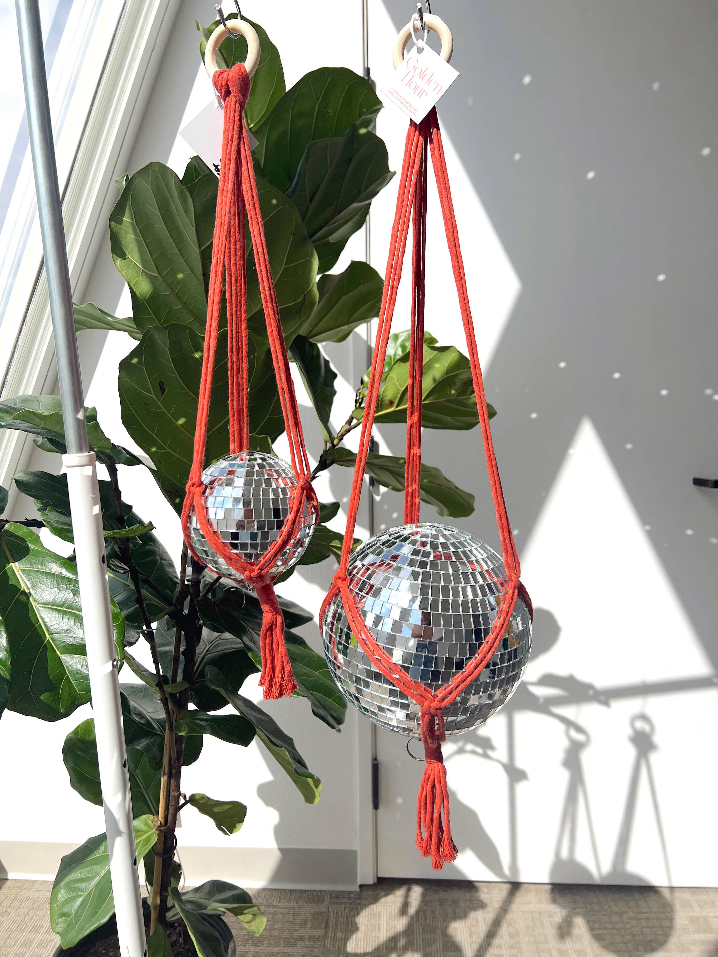 Disco Ball Hangers Small- Rainbow, Macrame, Home Decor, Cute
