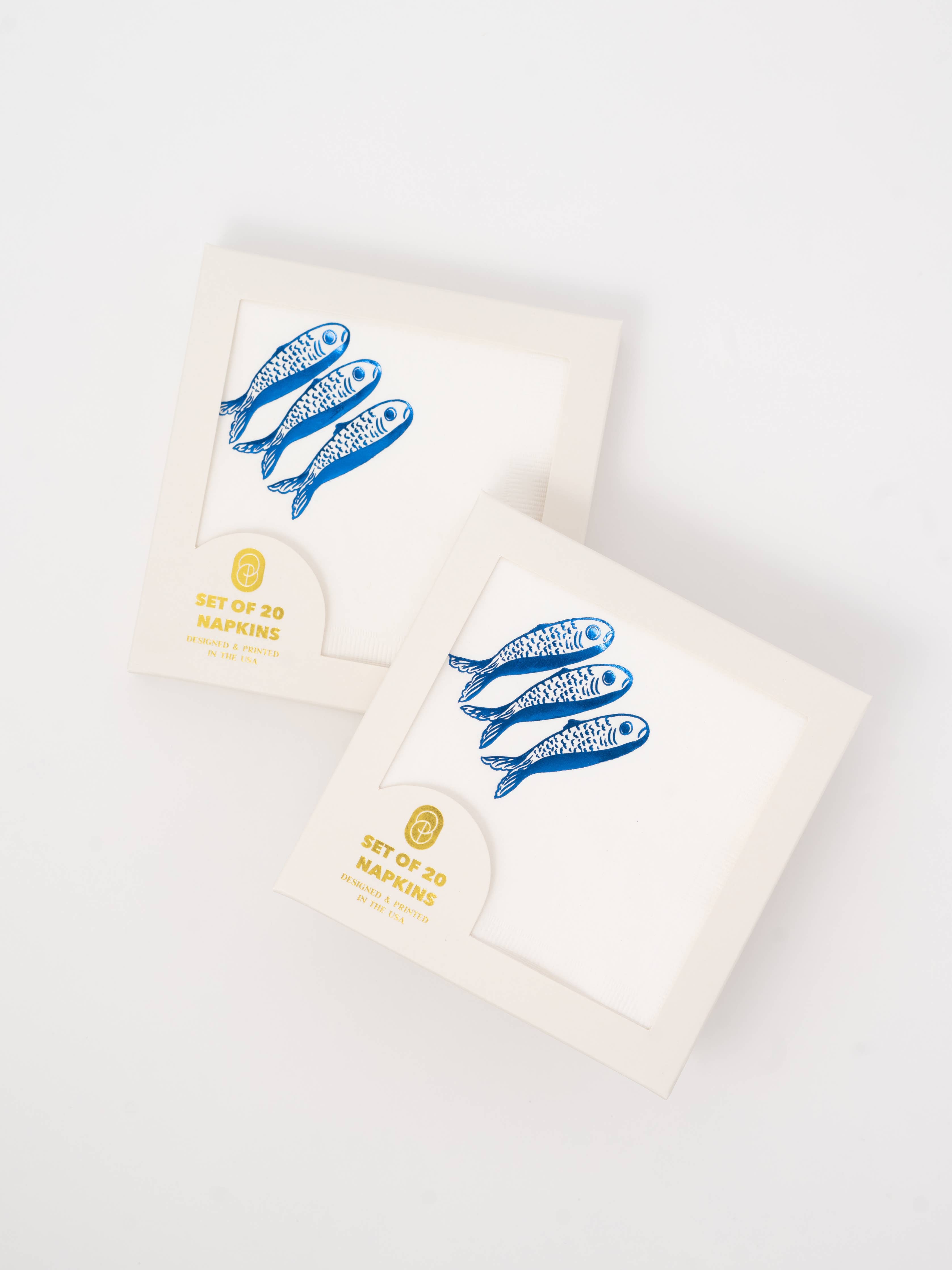 Sardines Cocktail Paper Beverage Napkins - Set of 20